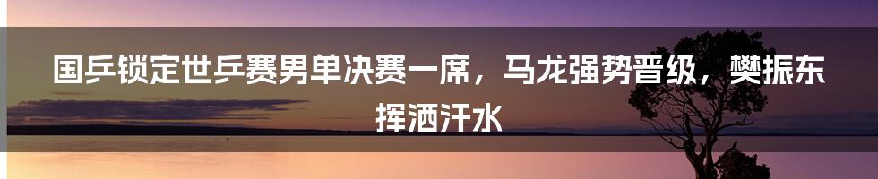 国乒锁定世乒赛男单决赛一席，马龙强势晋级，樊振东挥洒汗水