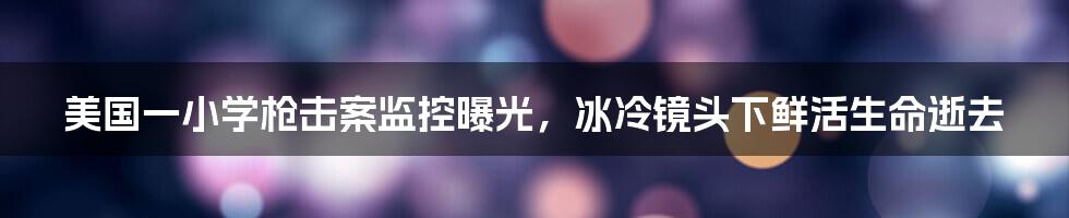 美国一小学枪击案监控曝光，冰冷镜头下鲜活生命逝去