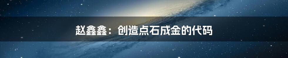 赵鑫鑫：创造点石成金的代码