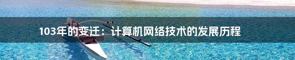 103年的变迁：计算机网络技术的发展历程