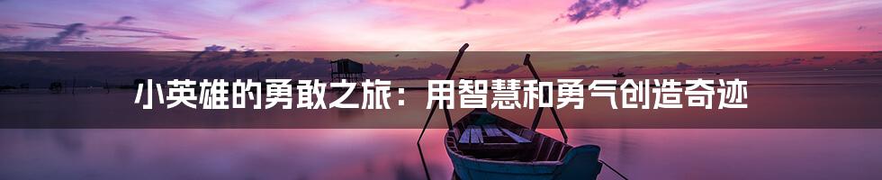 小英雄的勇敢之旅：用智慧和勇气创造奇迹