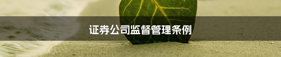 证券公司监督管理条例