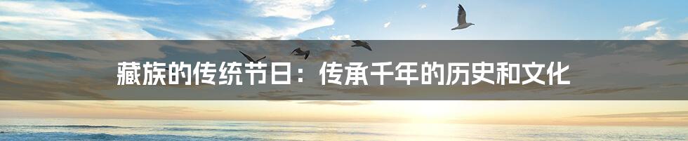 藏族的传统节日：传承千年的历史和文化