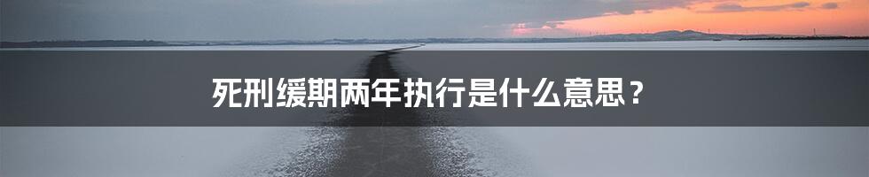 死刑缓期两年执行是什么意思？