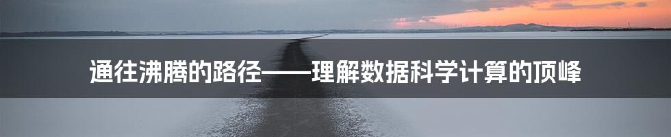 通往沸腾的路径——理解数据科学计算的顶峰