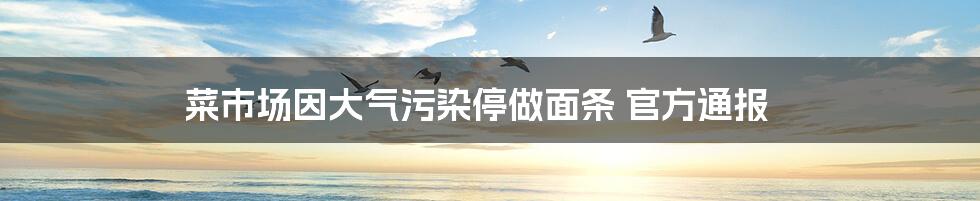 菜市场因大气污染停做面条 官方通报