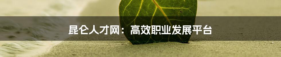 昆仑人才网：高效职业发展平台