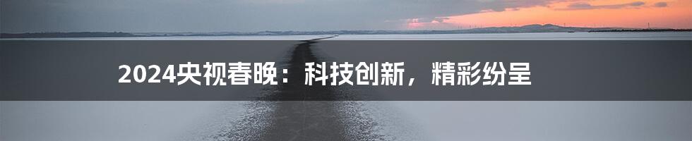 2024央视春晚：科技创新，精彩纷呈