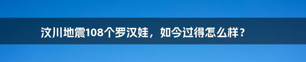 汶川地震108个罗汉娃，如今过得怎么样？