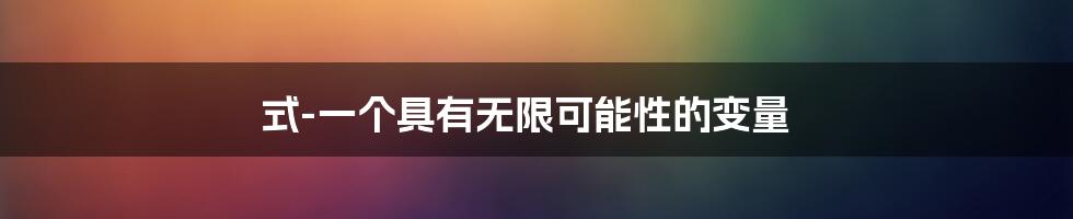 式-一个具有无限可能性的变量