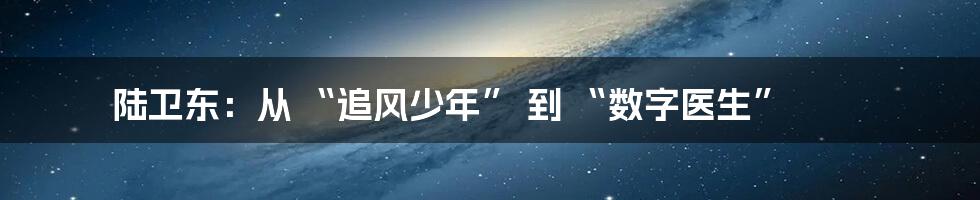 陆卫东：从 “追风少年” 到 “数字医生”