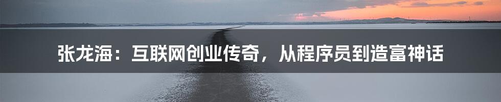 张龙海：互联网创业传奇，从程序员到造富神话