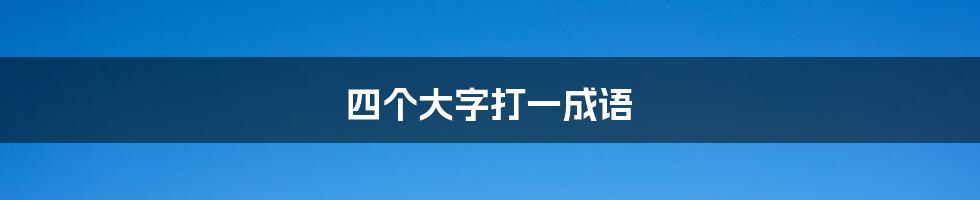 四个大字打一成语