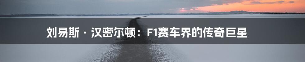 刘易斯·汉密尔顿：F1赛车界的传奇巨星