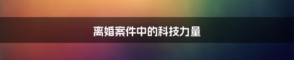 离婚案件中的科技力量