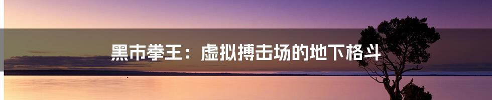 黑市拳王：虚拟搏击场的地下格斗