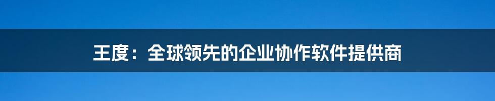 王度：全球领先的企业协作软件提供商