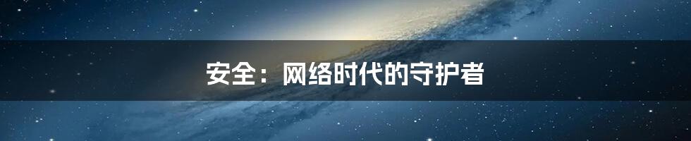 安全：网络时代的守护者