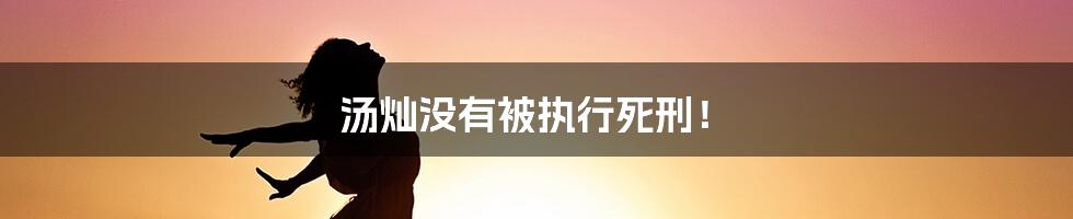 汤灿没有被执行死刑！