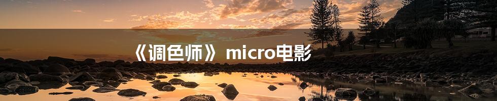 《调色师》 micro电影