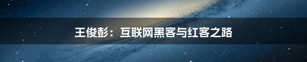 王俊彭：互联网黑客与红客之路