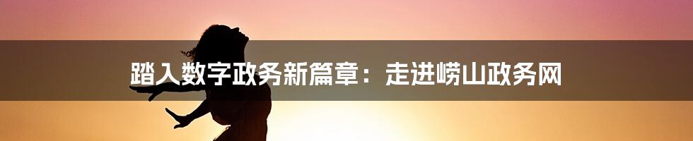 踏入数字政务新篇章：走进崂山政务网