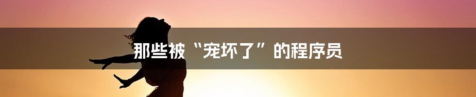 那些被“宠坏了”的程序员