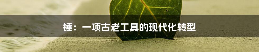 锤：一项古老工具的现代化转型