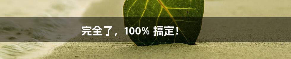 完全了，100% 搞定！