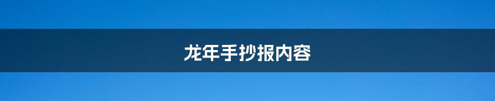 龙年手抄报内容