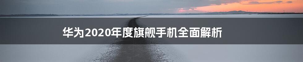 华为2020年度旗舰手机全面解析