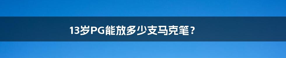 13岁PG能放多少支马克笔？