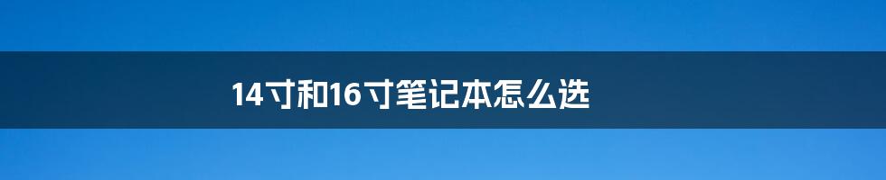 14寸和16寸笔记本怎么选