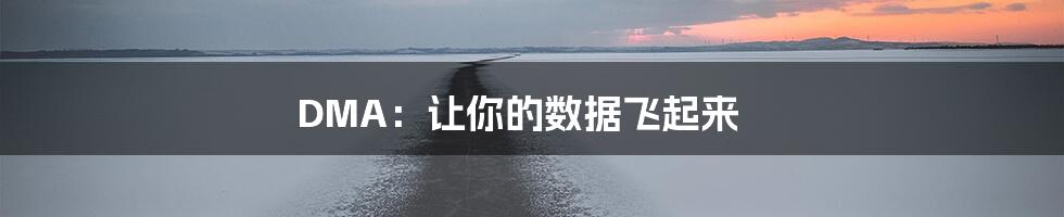 DMA：让你的数据飞起来