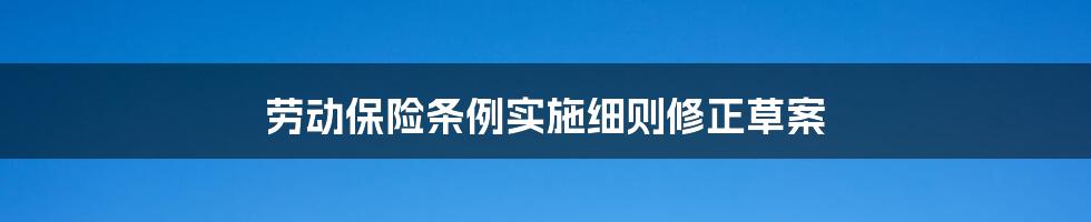 劳动保险条例实施细则修正草案