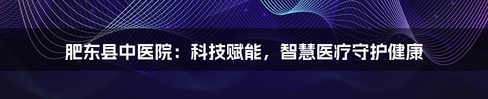 肥东县中医院：科技赋能，智慧医疗守护健康