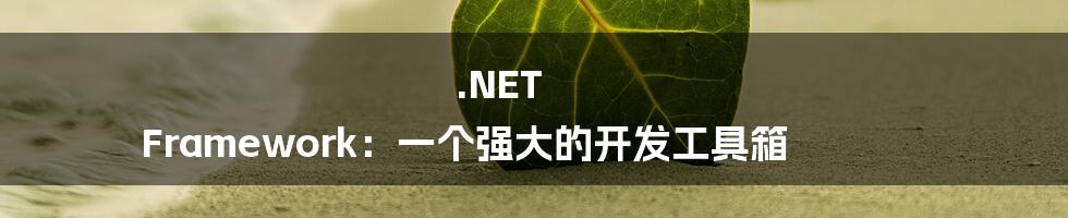 .NET Framework：一个强大的开发工具箱