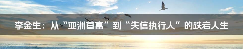 李金生：从“亚洲首富”到“失信执行人”的跌宕人生