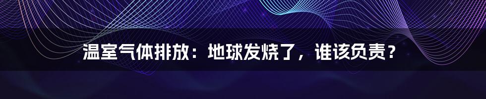 温室气体排放：地球发烧了，谁该负责？