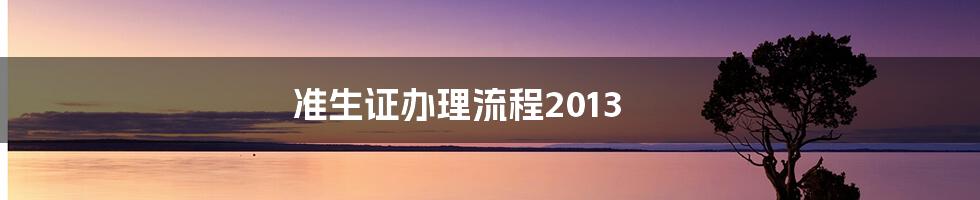 准生证办理流程2013