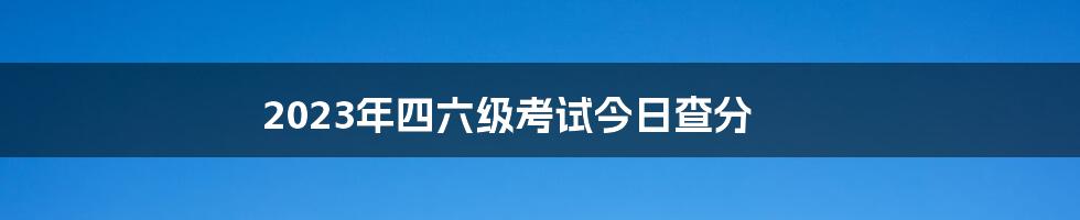 2023年四六级考试今日查分