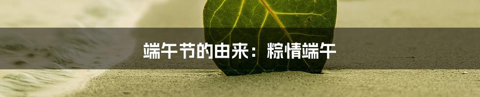 端午节的由来：粽情端午