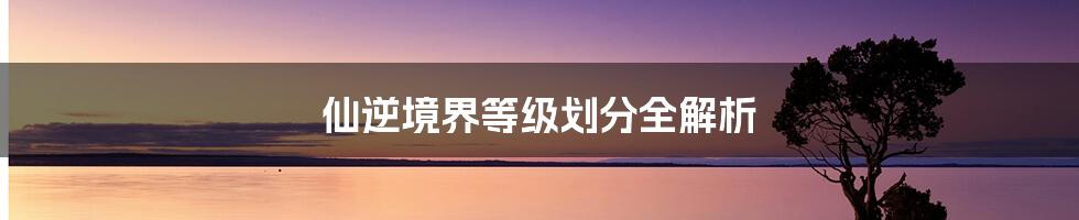 仙逆境界等级划分全解析