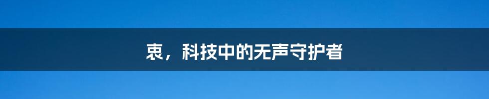 衷，科技中的无声守护者