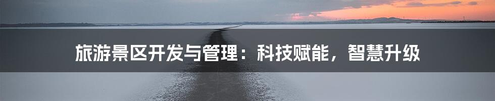 旅游景区开发与管理：科技赋能，智慧升级