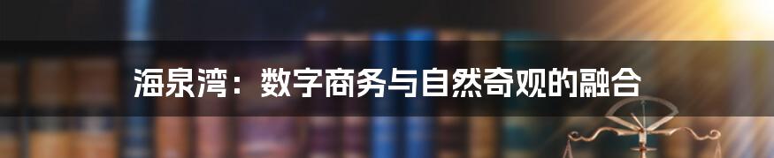 海泉湾：数字商务与自然奇观的融合