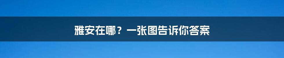 雅安在哪？一张图告诉你答案