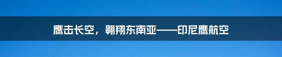 鹰击长空，翱翔东南亚——印尼鹰航空