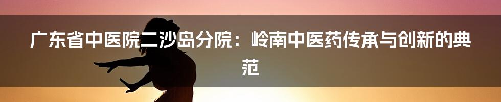 广东省中医院二沙岛分院：岭南中医药传承与创新的典范