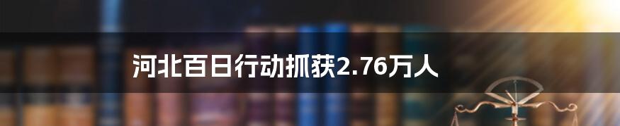 河北百日行动抓获2.76万人